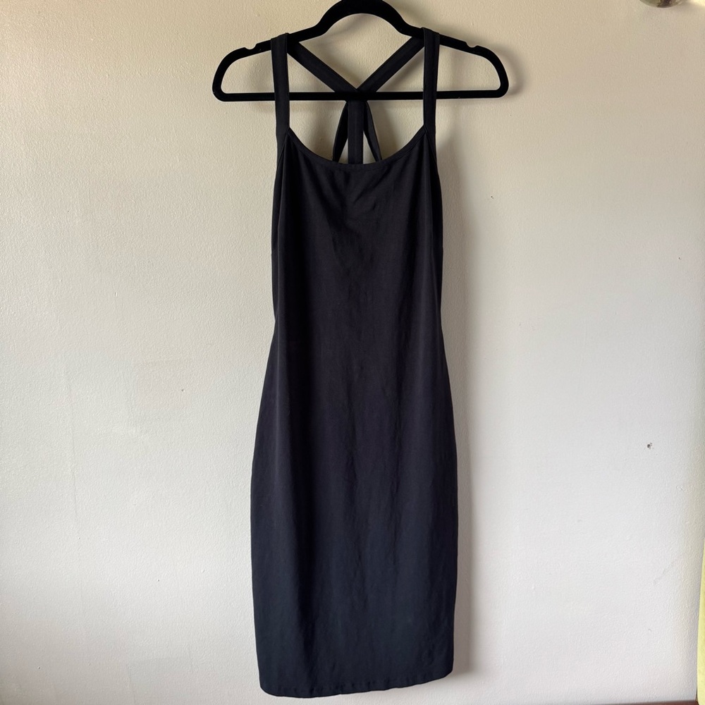 ASOS petite black cutout low back body con dress  US 10
